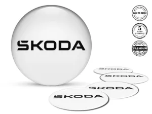 Skoda Gewölbte Label Stil Premium Radplaketten